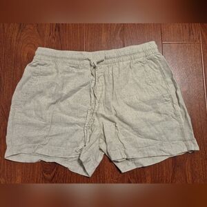Casual Linen Shorts - Light Beige